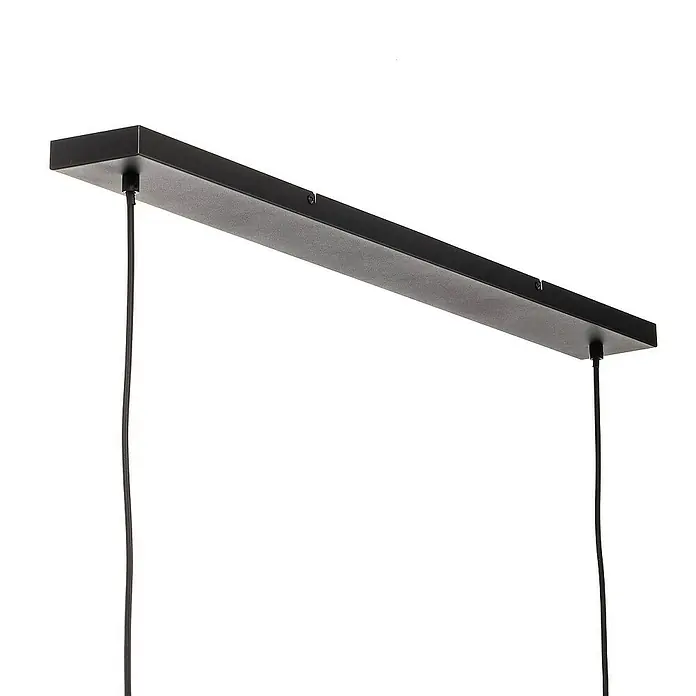 Lucande Pendelleuchte Malviras - L x B x H: 120 x 40 x 39,4 cm, schwarz, Schwarz, gold, E27