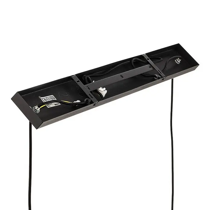 Lucande Pendelleuchte Malviras - L x B x H: 120 x 40 x 39,4 cm, schwarz, Schwarz, gold, E27