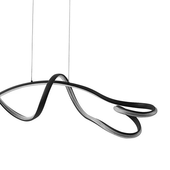 Lucande Pendelleuchte Rodado - L x B x H: 110 x 33 x 33 cm, schwarz, Schwarz, transparent