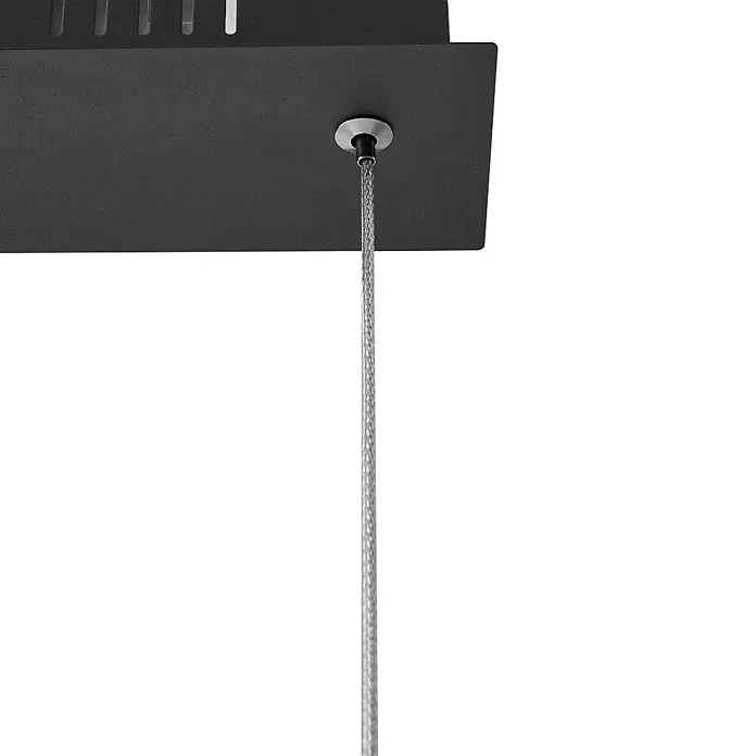 Lucande Pendelleuchte Rodado - L x B x H: 110 x 33 x 33 cm, schwarz, Schwarz, transparent