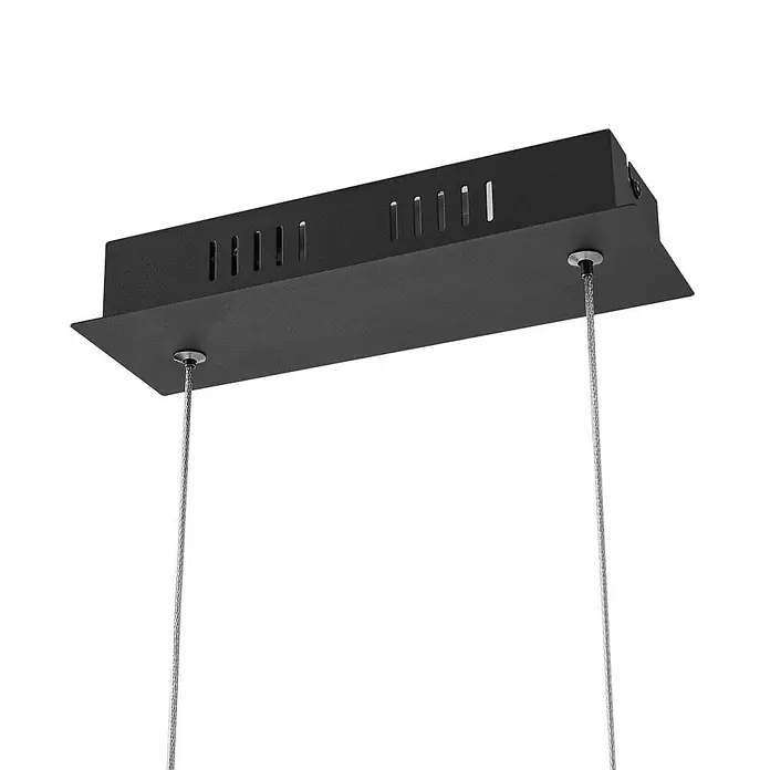 Lucande Pendelleuchte Rodado - L x B x H: 110 x 33 x 33 cm, schwarz, Schwarz, transparent