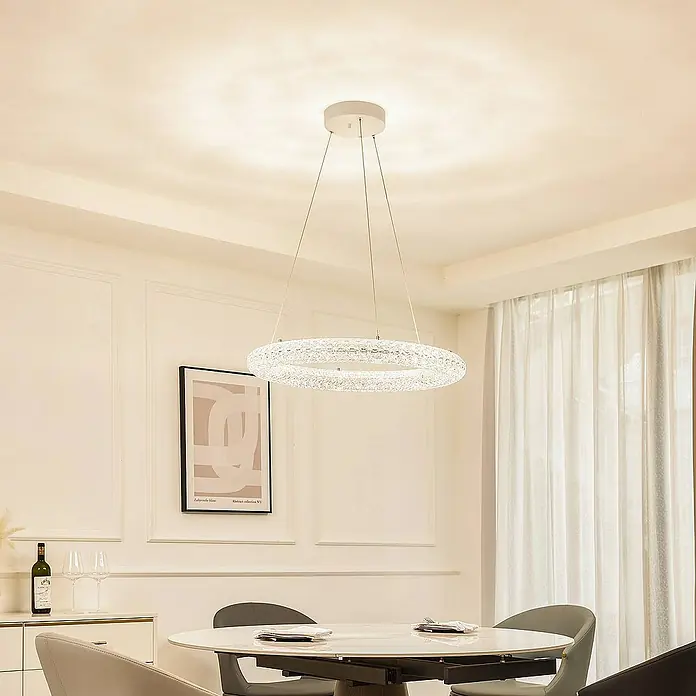 Lucande Pendelleuchte Tumata - L x B x H: 75 x 75 x 8 cm, klar / transparent, transparent