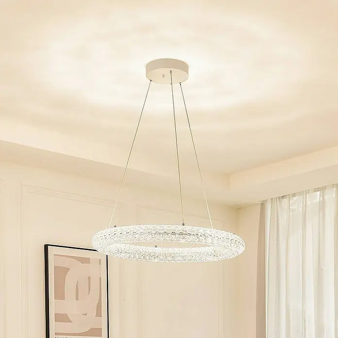 Lucande Pendelleuchte Tumata - L x B x H: 75 x 75 x 8 cm, klar / transparent, transparent