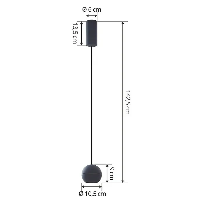Lucande Pendelleuchte Plarion - L x B x H: 9 x 9 x 10,5 cm, blau, sandBlau