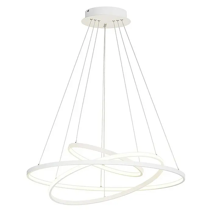 Lucande Pendelleuchte Ezana - L x B x H: 80 x 80 x 150 cm, weiß / opal, weiß