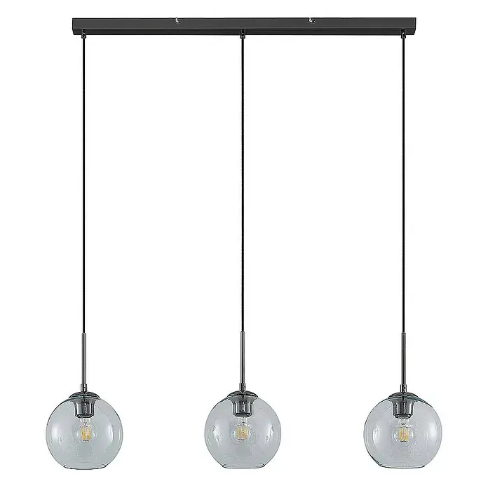 Lindby Pendelleuchte Firano - L x B x H: 110 x 20 x 17,5 cm, klar / transparent, metallisch, klar, E27