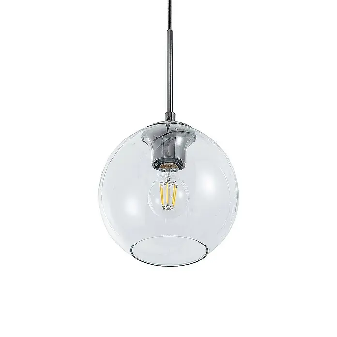 Lindby Pendelleuchte Firano - L x B x H: 110 x 20 x 17,5 cm, klar / transparent, metallisch, klar, E27