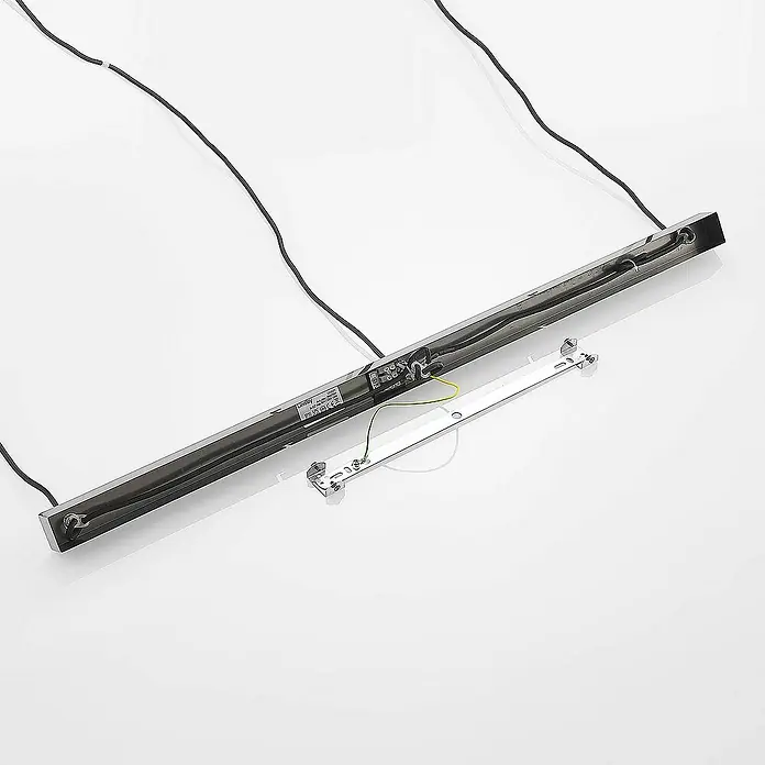 Lindby Pendelleuchte Firano - L x B x H: 110 x 20 x 17,5 cm, klar / transparent, metallisch, klar, E27