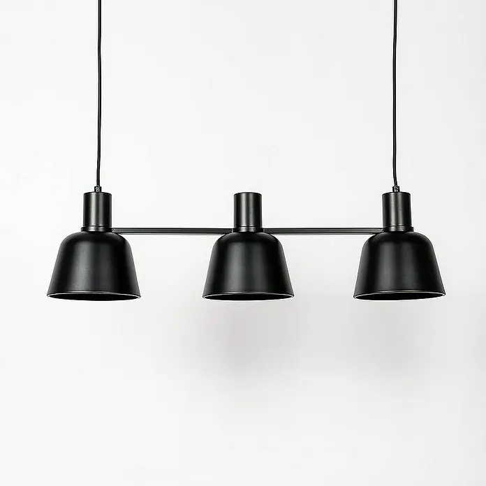 Lucande Pendelleuchte Servan - L x B x H: 73 x 17 x 19,3 cm, schwarz, Schwarz matt, E27