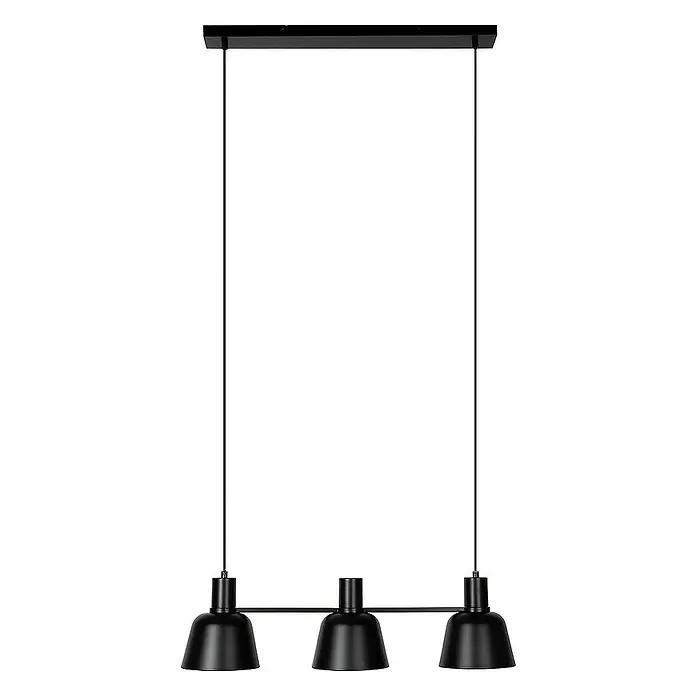 Lucande Pendelleuchte Servan - L x B x H: 73 x 17 x 19,3 cm, schwarz, Schwarz matt, E27