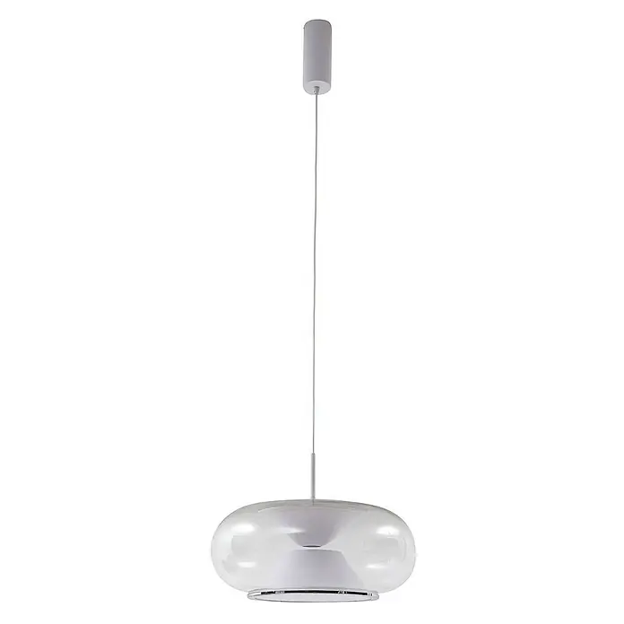 Lucande Pendelleuchte Orasa - L x B x H: 43 x 43 x 18 cm, klar / transparent, weiß, klar