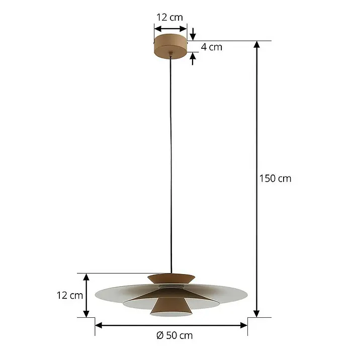 Lucande Pendelleuchte Livie - creme / amber, beige, weiß matt