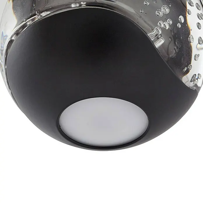 Lucande Pendelleuchte Hayley - L x B x H: 20 x 20 x 150 cm, klar / transparent, klar, Schwarz