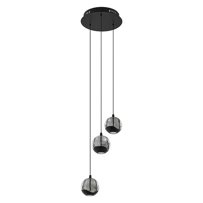 Lucande Pendelleuchte Hayley - L x B x H: 20 x 20 x 150 cm, klar / transparent, klar, Schwarz
