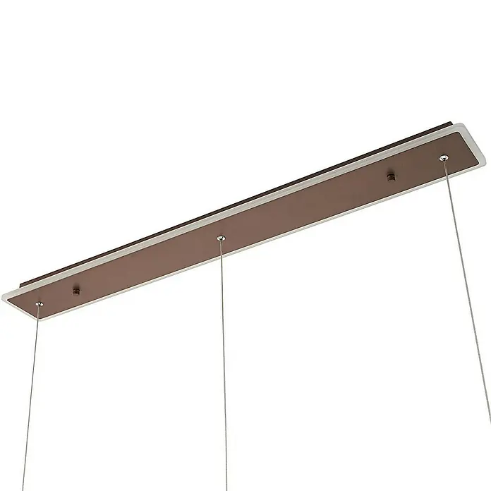 Lucande Pendelleuchte Kolo - L x B x H: 113,5 x 30 x 5 cm, braun / rost, kaffeebraun, weiß gefrostet