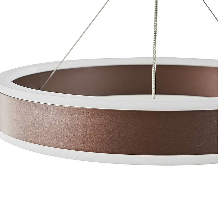 Lucande Pendelleuchte Kolo - L x B x H: 113,5 x 30 x 5 cm, braun / rost, kaffeebraun, weiß gefrostet