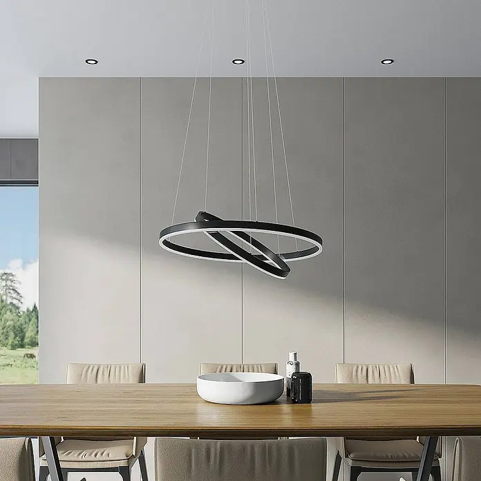 Arcchio Pendelleuchte Albiona - L x B x H: 60 x 60 x 250 cm, schwarz, Schwarz, weiß