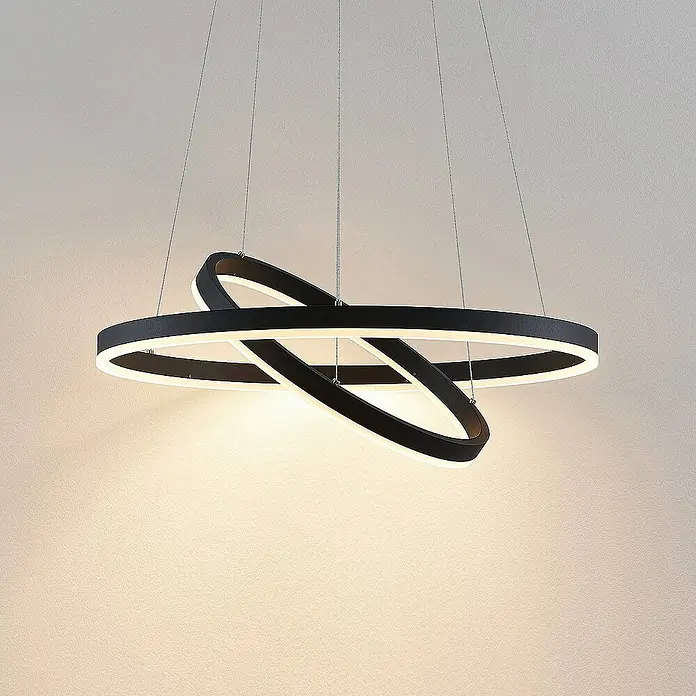 Arcchio Pendelleuchte Albiona - L x B x H: 60 x 60 x 250 cm, schwarz, Schwarz, weiß
