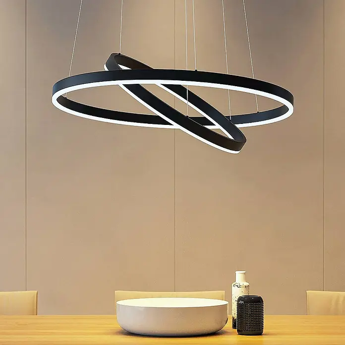 Arcchio Pendelleuchte Albiona - L x B x H: 60 x 60 x 250 cm, schwarz, Schwarz, weiß