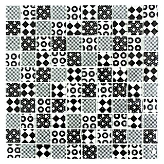 Mozaïektegel Quadrat Crystal Mix XCM 8OP5 (31,8 x 31,8 cm, Zwart/Wit, Glanzend)
