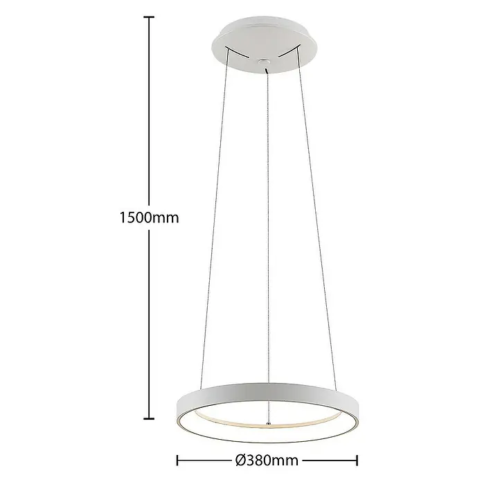 Arcchio Pendelleuchte Vivy - L x B x H: 38 x 38 x 3,5 cm, weiß / opal, weiß