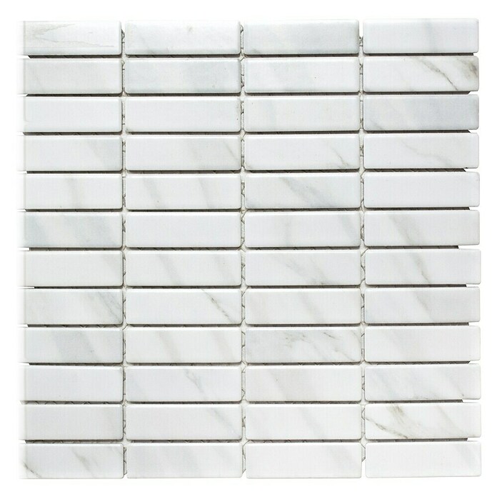 Mozaïektegel Staafjes Uni ST SO 01 (29,7 x 29 cm, Wit, Mat)