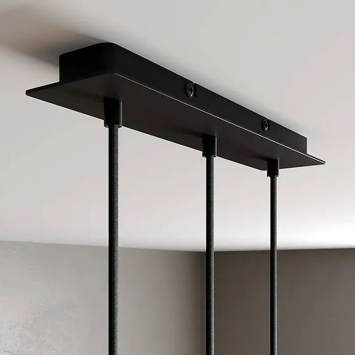 Arcchio Pendelleuchte Franka - L x B x H: 37 x 8 x 30 cm, schwarz, Schwarz (RAL 9005)