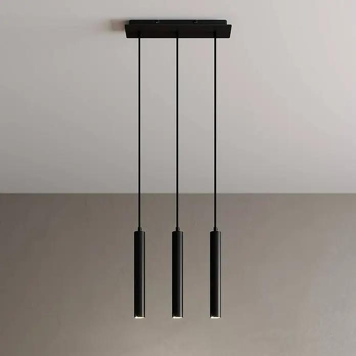 Arcchio Pendelleuchte Franka - L x B x H: 37 x 8 x 30 cm, schwarz, Schwarz (RAL 9005)