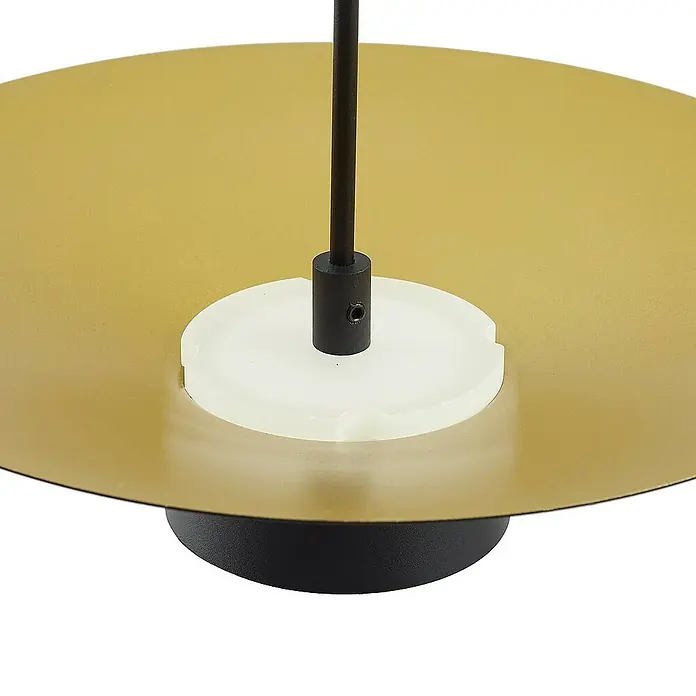 Lindby Pendelleuchte Norvind - L x B x H: 25 x 25 x 7 cm, schwarz, sandSchwarz, gold