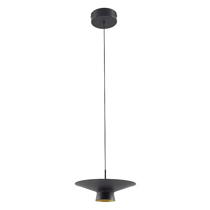 Lindby Pendelleuchte Norvind - L x B x H: 25 x 25 x 7 cm, schwarz, sandSchwarz, gold