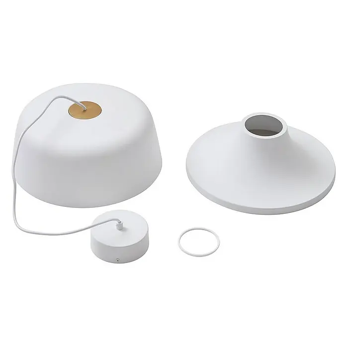 Lucande Pendelleuchte Faelinor - L x B x H: 35 x 35 x 17 cm, weiß / opal, weiß