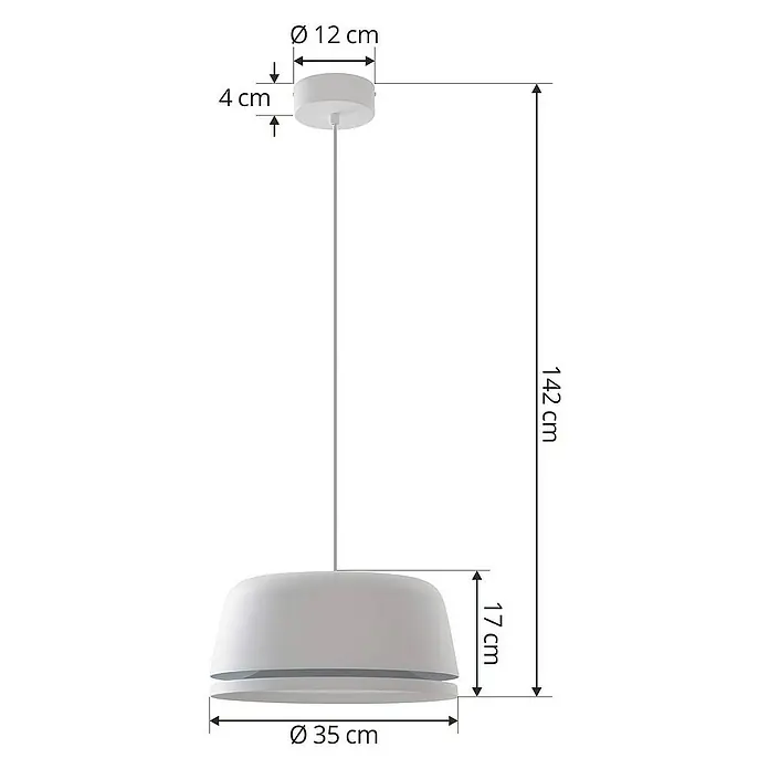 Lucande Pendelleuchte Faelinor - L x B x H: 35 x 35 x 17 cm, weiß / opal, weiß