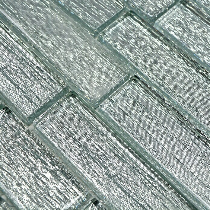 Mozaïektegel Verband Crystal Chic XCM 8CSV (29,8 x 30,5 cm, Zilvergrijs, Glanzend)