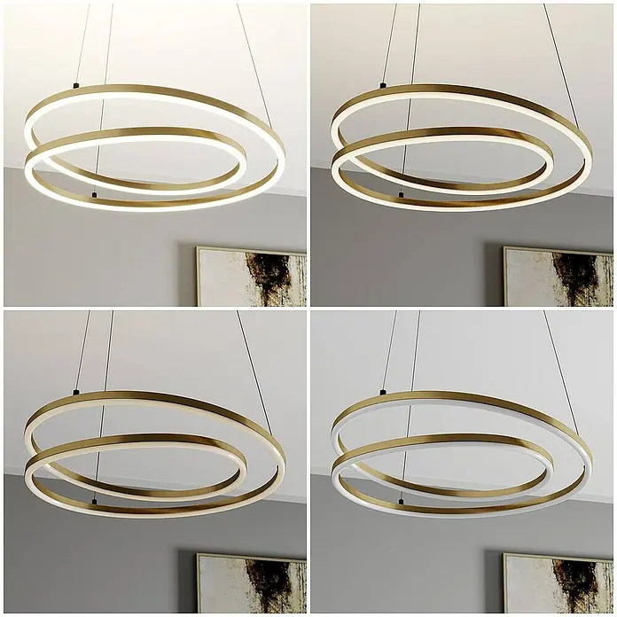Lindby Pendelleuchte Davian - L x B x H: 48,5 x 48,5 x 150 cm, messing / gold, messing, Schwarz