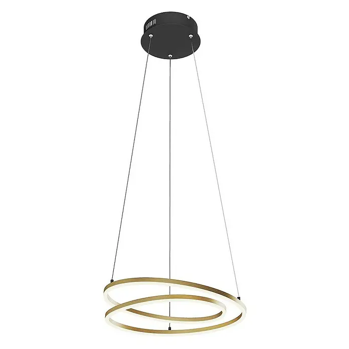Lindby Pendelleuchte Davian - L x B x H: 48,5 x 48,5 x 150 cm, messing / gold, messing, Schwarz