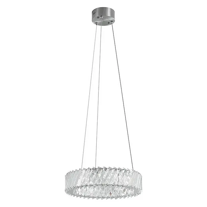 Lucande Pendelleuchte Glacis - L x B x H: 40 x 40 x 10 cm, klar / transparent, klar, chrom