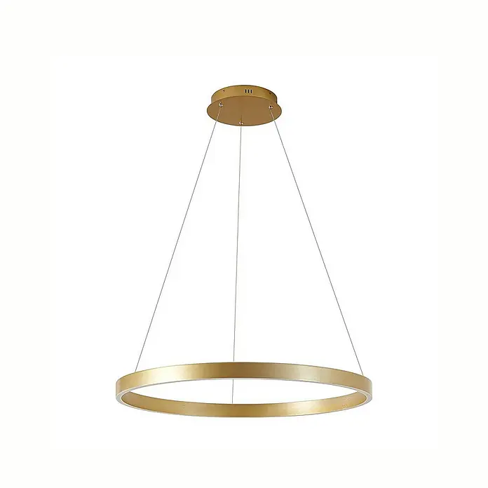 Lucande Pendelleuchte Yonam - L x B x H: 80 x 80 x 4,5 cm, messing / gold, gold, weiß