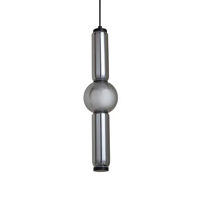 Lucande Pendelleuchte Savete - alu / grau / zink, rauchgrau, Schwarz