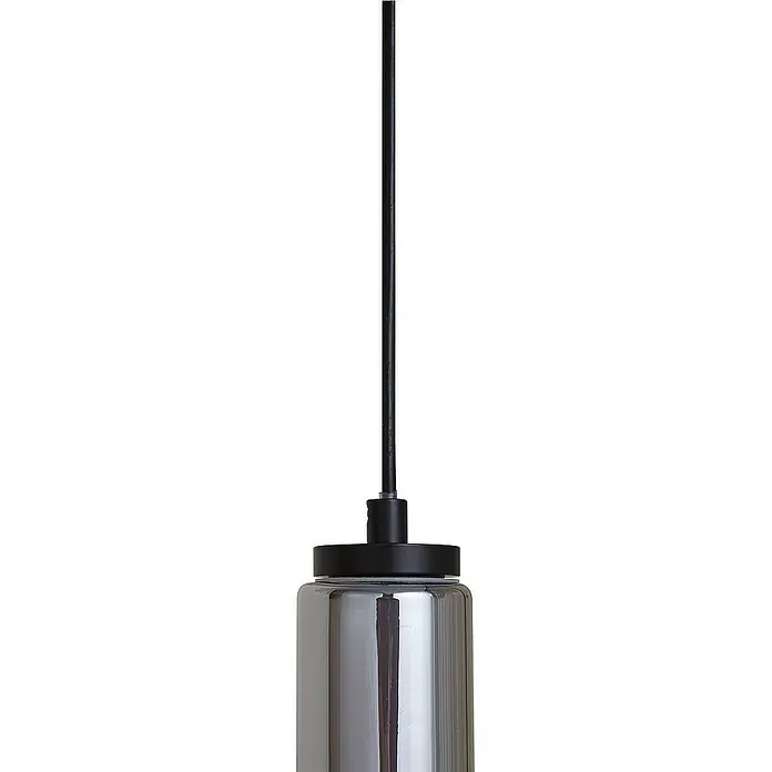 Lucande Pendelleuchte Savete - alu / grau / zink, rauchgrau, Schwarz