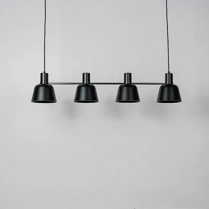 Lucande Pendelleuchte Servan - L x B x H: 101,5 x 17 x 19,3 cm, schwarz, Schwarz matt, E27