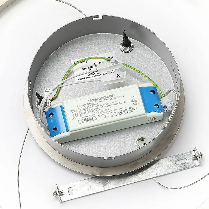 Lindby Pendelleuchte Davian - alu / grau / zink, nickel satiniert