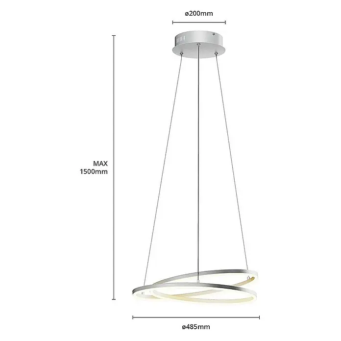 Lindby Pendelleuchte Davian - alu / grau / zink, nickel satiniert
