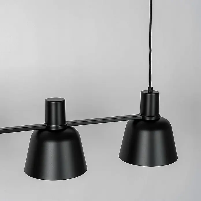 Lucande Pendelleuchte Servan - L x B x H: 101,5 x 17 x 19,3 cm, schwarz, Schwarz matt, E27