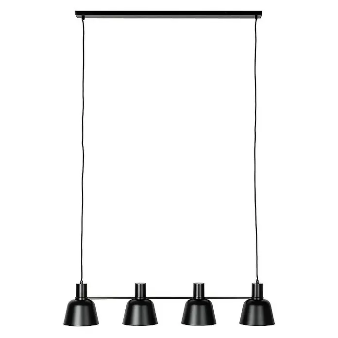 Lucande Pendelleuchte Servan - L x B x H: 101,5 x 17 x 19,3 cm, schwarz, Schwarz matt, E27