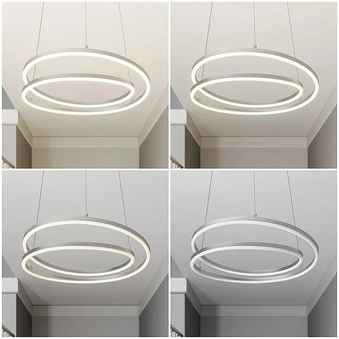 Lindby Pendelleuchte Davian - alu / grau / zink, nickel satiniert
