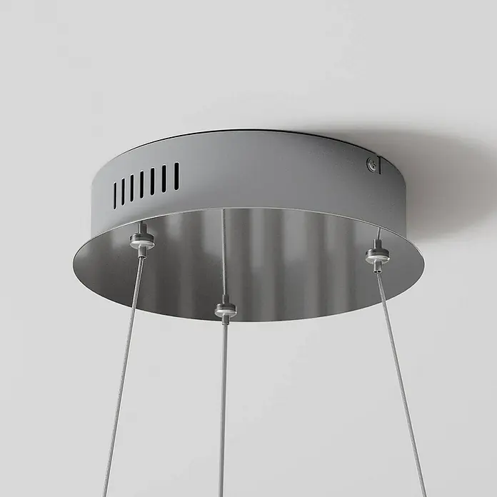 Lindby Pendelleuchte Davian - alu / grau / zink, nickel satiniert