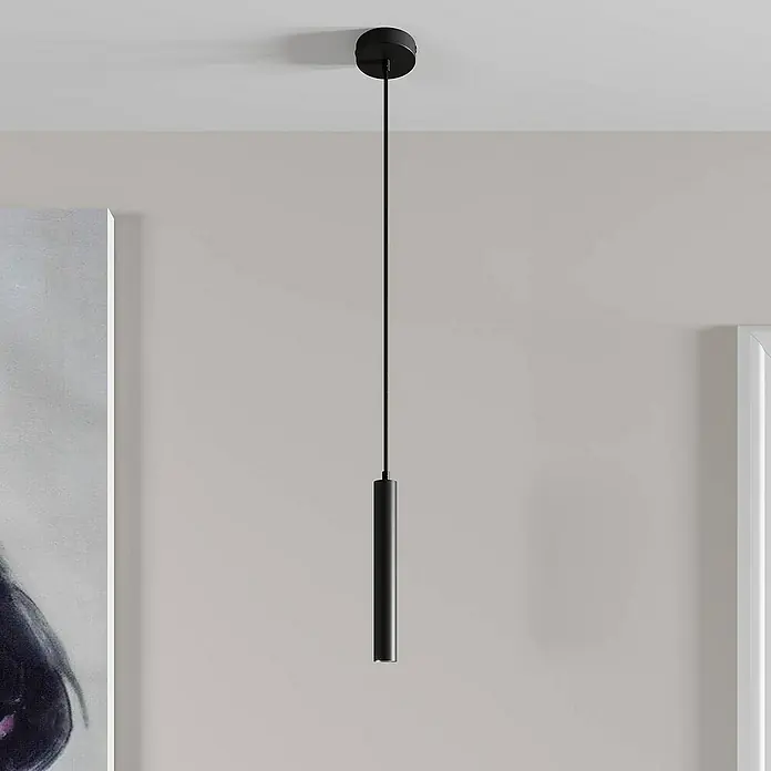 Arcchio Pendelleuchte Franka - L x B x H: 3,9 x 3,9 x 30 cm, schwarz, Schwarz (RAL 9005)