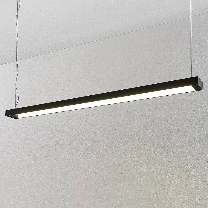 Arcchio Pendelleuchte Cuna - L x B x H: 162,2 x 11,5 x 4,88 cm, schwarz, Schwarz (RAL 9005)