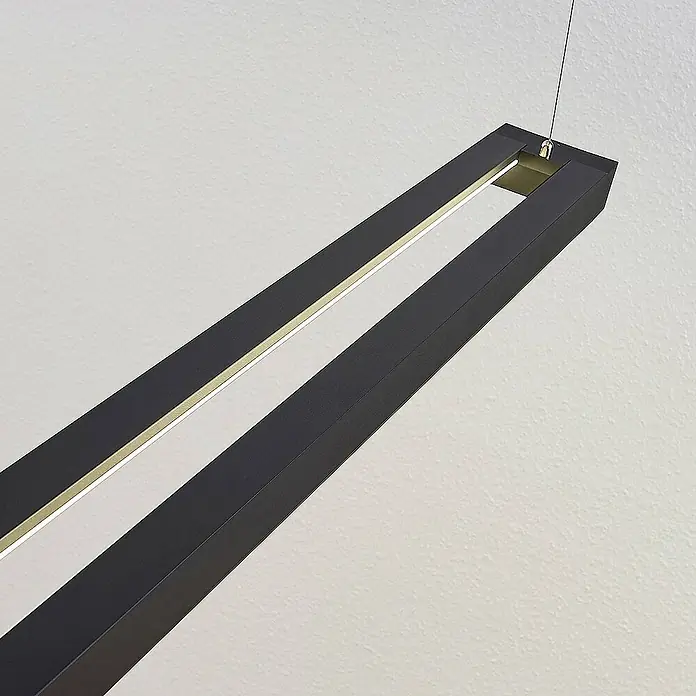 Arcchio Pendelleuchte Cuna - L x B x H: 162,2 x 11,5 x 4,88 cm, schwarz, Schwarz (RAL 9005)