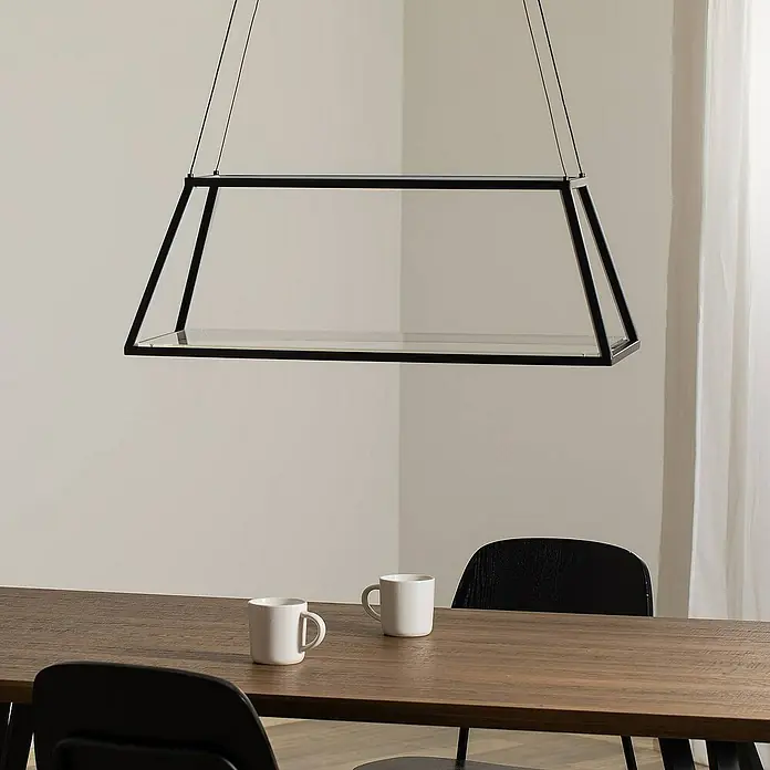 Lucande Pendelleuchte Mensola - L x B x H: 75 x 28,5 x 27 cm, schwarz, Schwarz